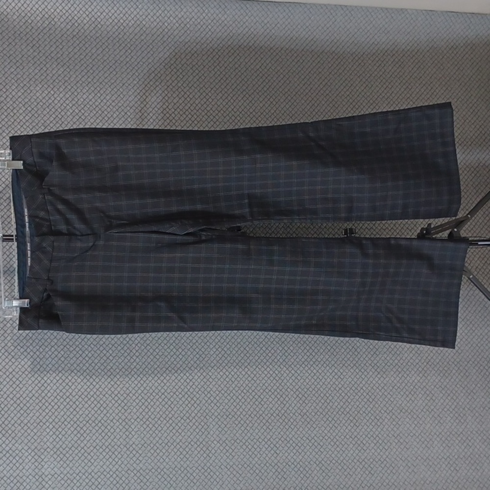 Express Editor Pants Size 8 Black Plaid Wide Leg